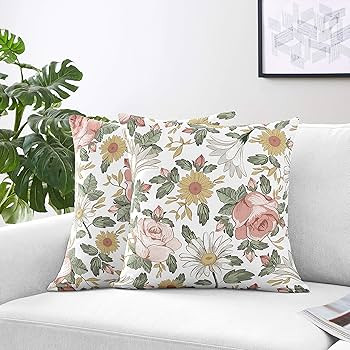 Sweet Jojo Designs Vintage Floral Boho Girl Decorative Throw Pillow Covers Couch Bed Square Home ... | Amazon (US)