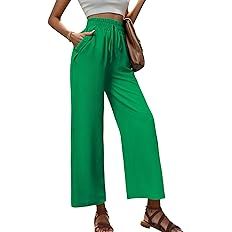 Heymoments Women's Wide Leg Lounge Pants with Pockets Lightweight High Waisted Adjustable Tie Kno... | Amazon (US)
