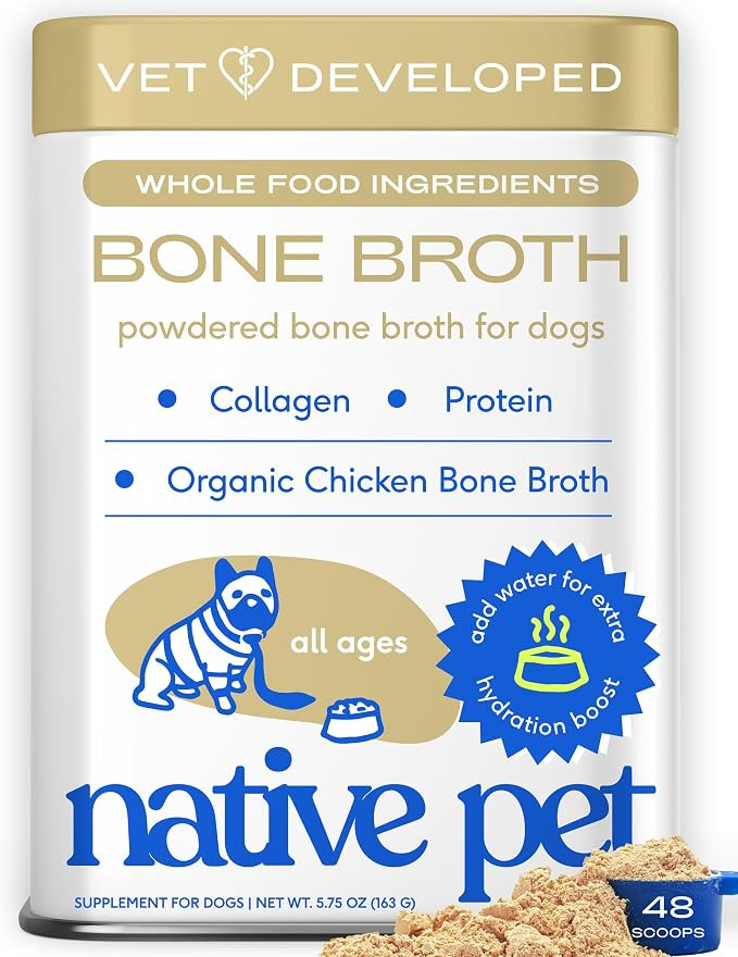 Native Pet Bone Broth for Dogs and Cats - Chicken Bone Broth Powder Dog Food Toppers for Picky Ea... | Amazon (US)