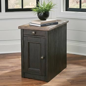 Signature Design by Ashley Narrow Chairside End Table, USB & Outlets | Amazon (US)