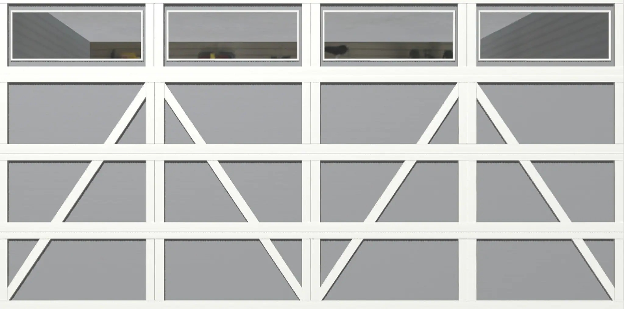 Wayne Dalton Classic Steel Model 9405 16-ft x 8-ft 10 R-Value Insulated White, Gray Double Garage Door with Windows one_size | WD9405CHWGYCRII168 | Lowe's