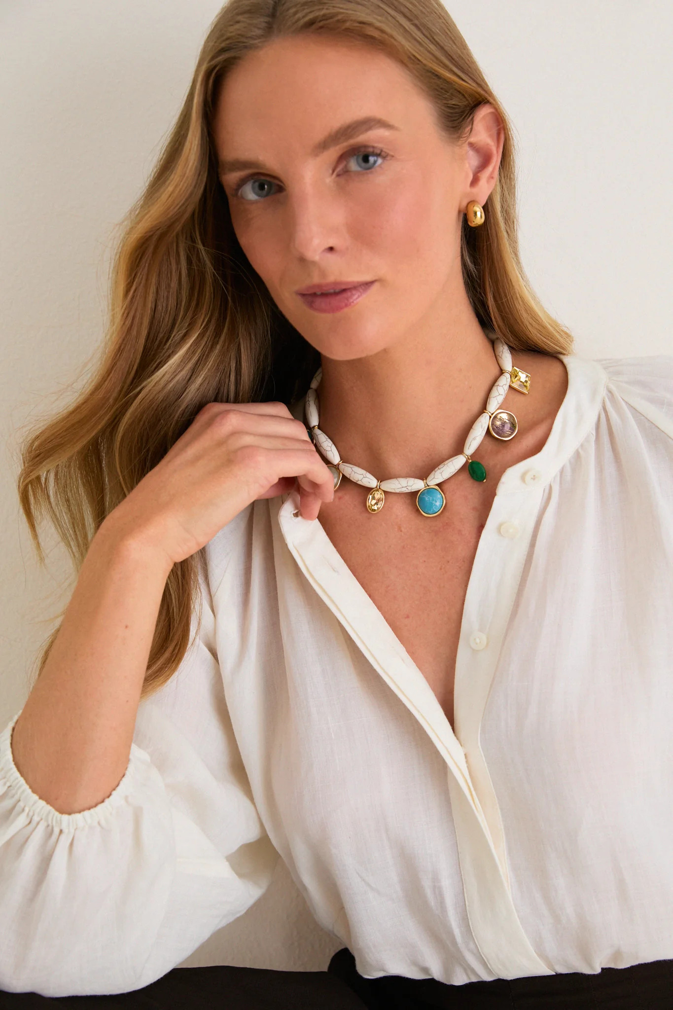 White Multi Adriana Necklace | Tuckernuck (US)