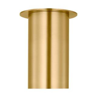 Archer 5.5 in. 1-Light Satin Brass Small Flush Mount with Steel Shade and No Bulbs Included | The Home Depot