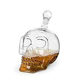 Foster & Rye Skull Liquor Decanter, Clear Glass Skull Shaped Whiskey Decanter with Stopper, 25 Ou... | Amazon (US)