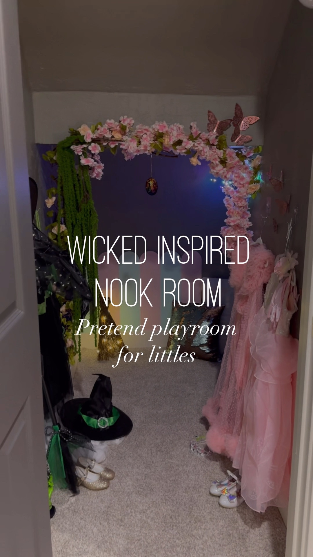 Wicked theme. Wicked room. Playroom. Nook. Playroom ideas. Glinda outfit. Kids room decor. Pretend play ideas. Wicked costumees

#LTKFamily #LTKKids #LTKHome