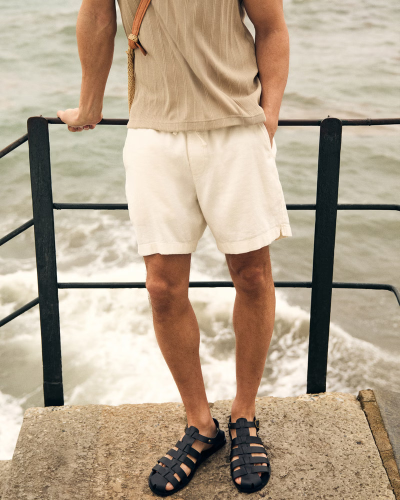 Men's Loose Linen-Blend Pull-On Pant | Men's Summer Sale Up To 50% Off Select Styles | Abercrombi... | Abercrombie & Fitch (UK)