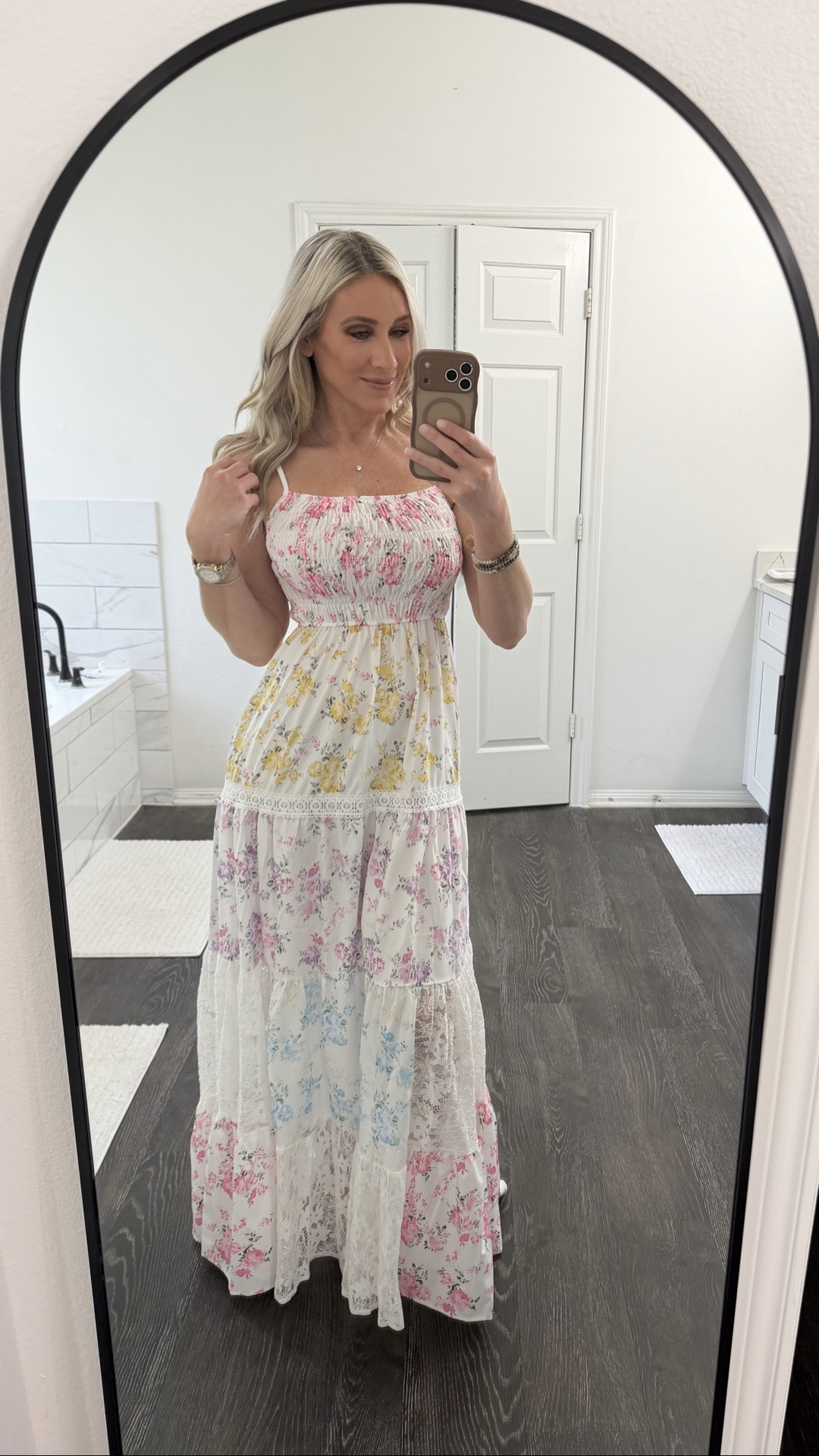 This dress screams girly summer vibes! It’s the perfect amount of girly + pretty + chic. The lace details are perfection. 

I’m wearing a small. The straps are adjustable.

#LTKmomlife #LTKootd #LTKSaleAlert
