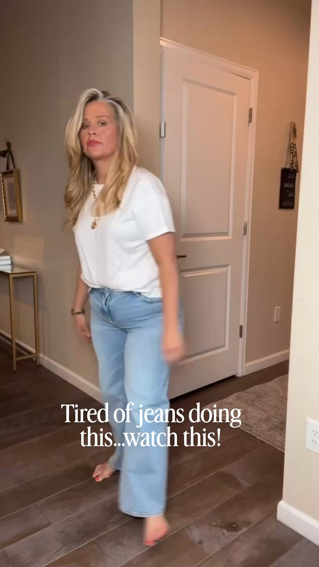  ✨Tap the bell, save and ❤️ for over 40 fashion, midlife style, midsize fashion and luxury looks for less. 

⬇️Sizing information:
31 tts (size up if in between sizes.)

Don’t buy another pair of jeans until you try these—and here’s why.

If your jeans cling right here and make everything feel off…
it’s not the size.

And it’s not you.

👉 It’s the fabric.

Most jeans right now are made to be soft and stretchy…
which sounds good—until they start grabbing and outlining everything.

That’s why you can size up… and it still doesn’t look right.

Because they’re stretching over you instead of holding their shape.

✨ The difference:
These have structure.

→ they don’t pull across the front
→ they don’t cling
→ they skim and smooth instead of squeeze

And once you put them on… you feel it immediately.

👖 If you try one pair of jeans… start here.
These are the ones I keep reaching for because they actually work.

Comment JEANS and I’ll send you the exact pair 🤍

👑"Helping you look good, feel good!" - Lindsey Denver

#LTKMidsize #LTKPlusSize #LTKOver40
