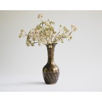 Small Vintage Ribbed Brass Vase Mid-Century Modern Decor | Etsy (US)