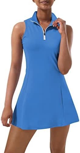 Tennis Dress for Women, Tennis Golf Dresses with Built in Shorts and Pockets for Sleeveless Worko... | Amazon (US)