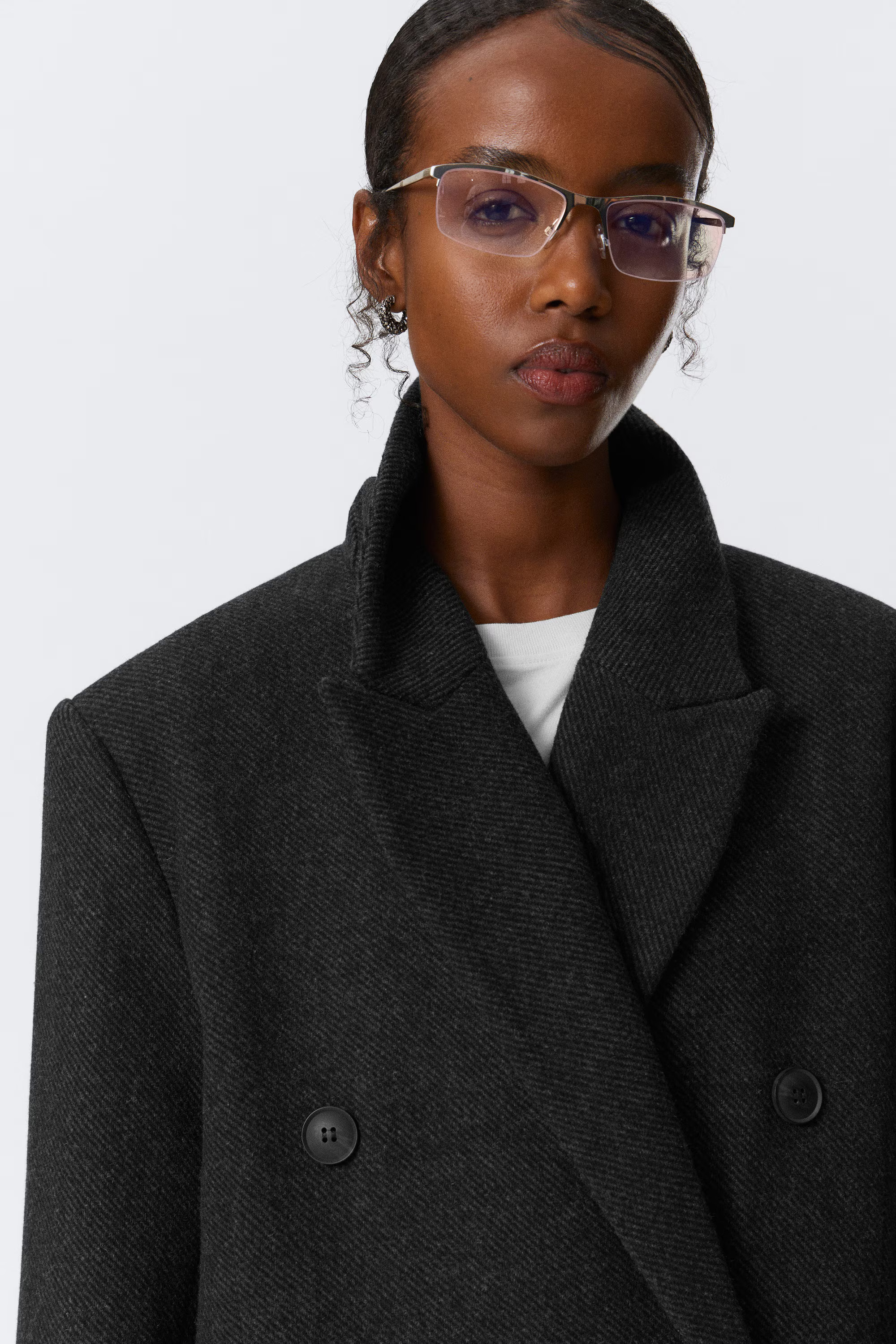 Logan Double-Breasted Wool-Blend Coat | Weekday