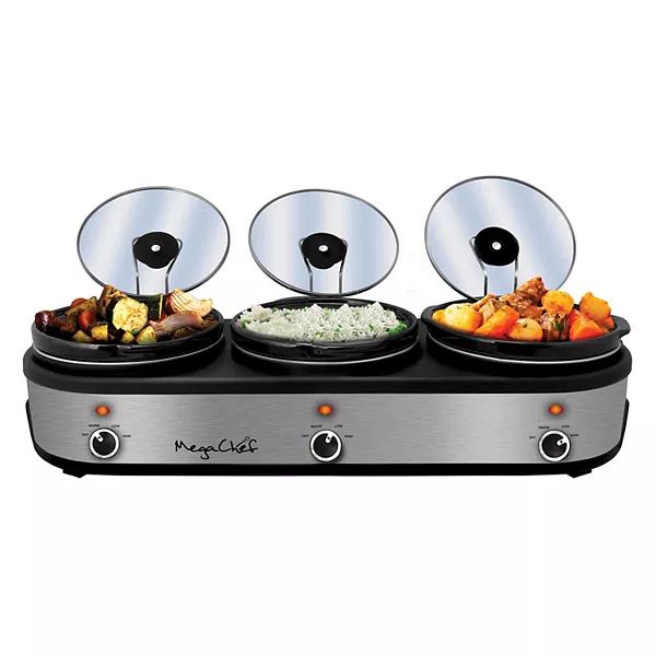 MegaChef 2.5-qt. Triple Slow Cooker & Buffet Server | Kohl's