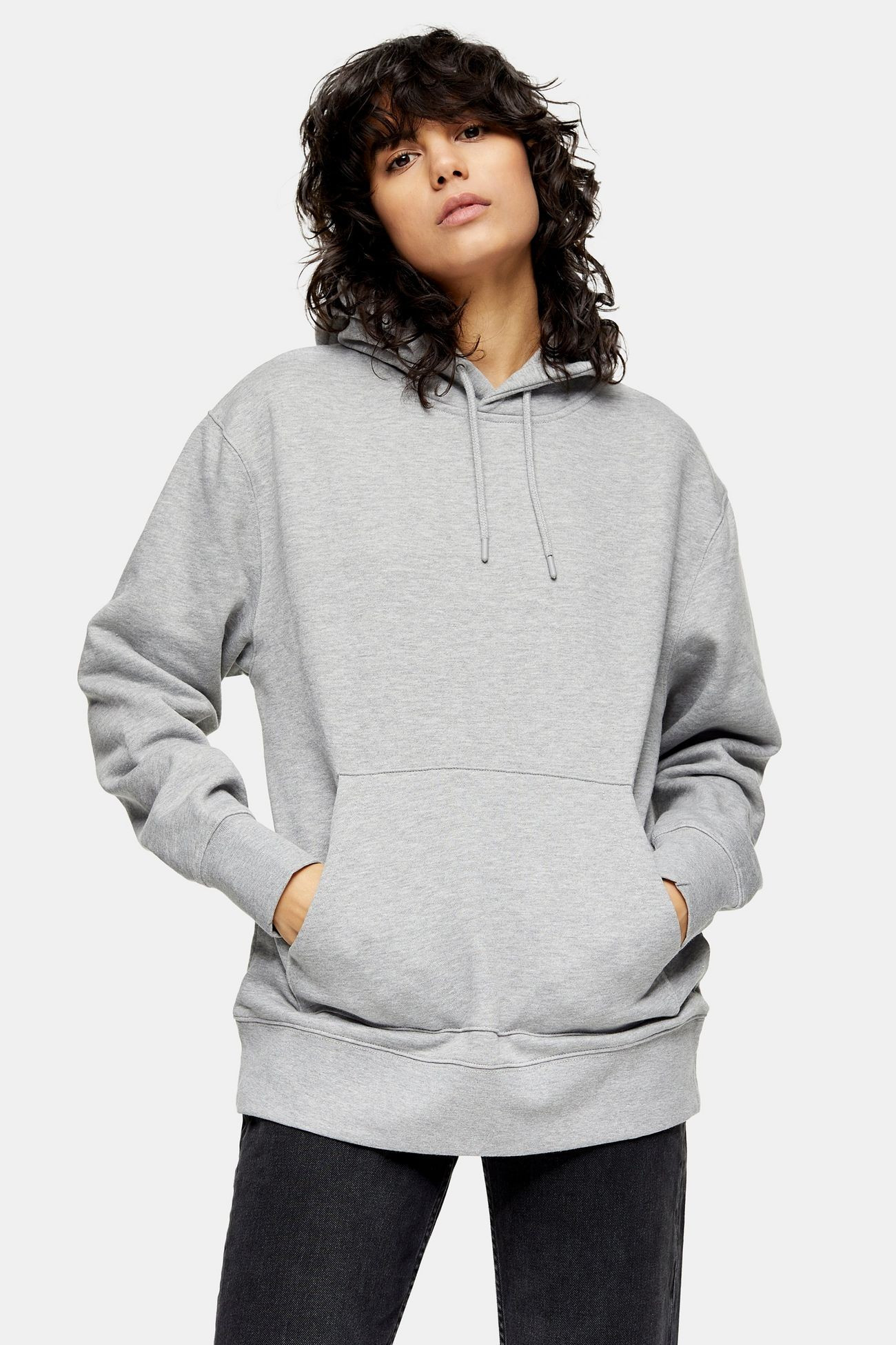 TOPMAN Grey Peached Hoodie | Topshop UK