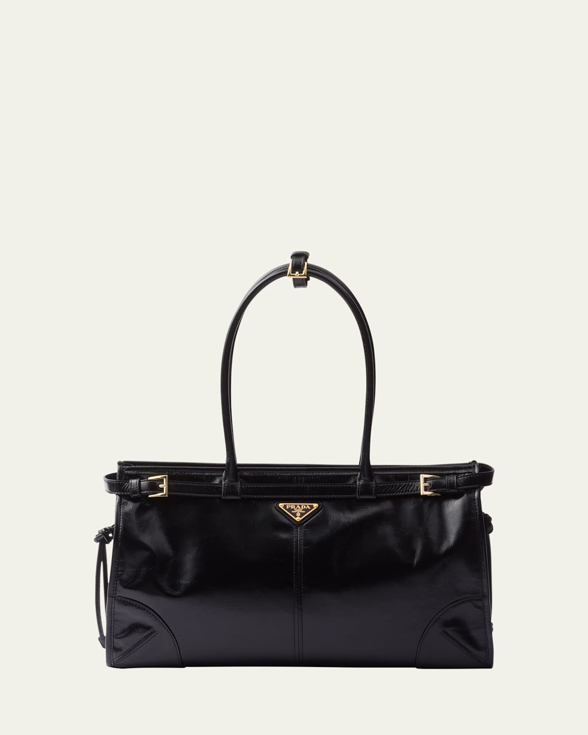 Large Buckle Leather Shoulder Bag | Bergdorf Goodman