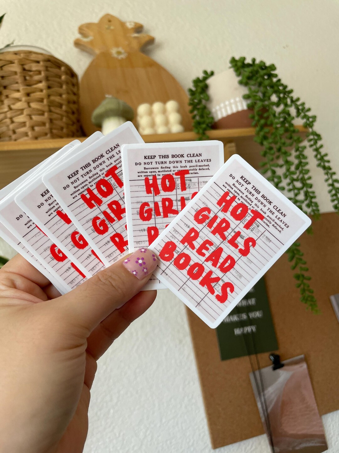 Hot Girls Read Sticker, Funny Bookish Sticker, Library Card Sticker, Gift for Book Lover, Smut Re... | Etsy (US)