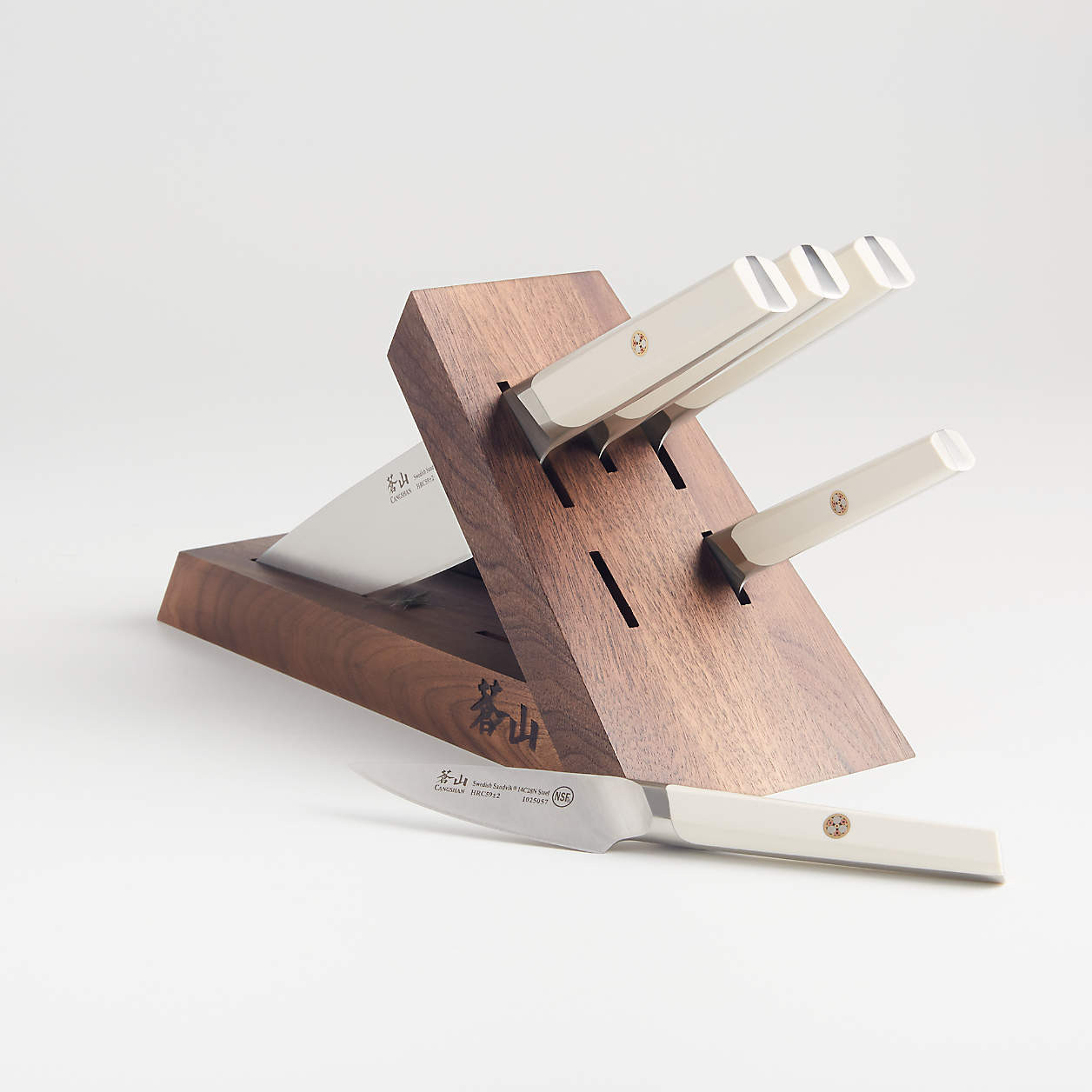 Cangshan Everest White 6-Piece Tai Knife Block Set + Reviews | Crate & Barrel | Crate & Barrel