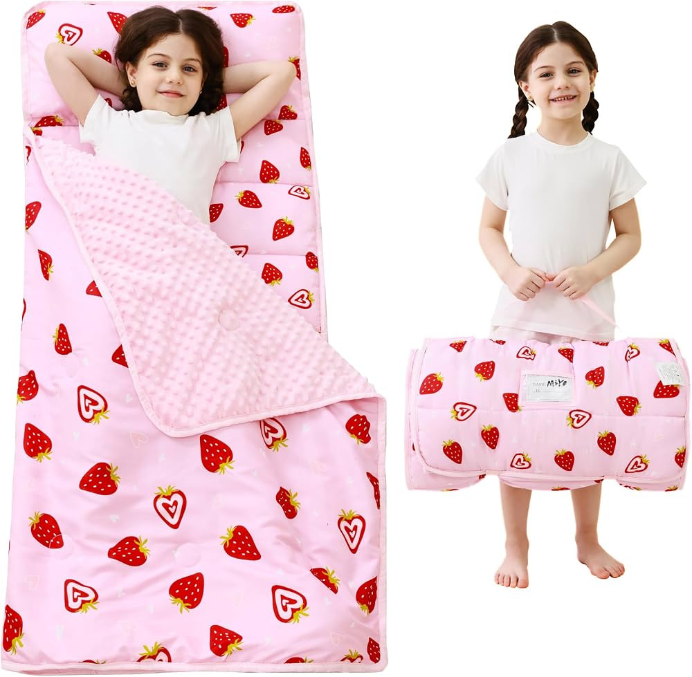 Toddler Nap Mat with Pillow and Blanket, Extra Large Rolled Napping Mats,Slumber Bags for Boys Gi... | Amazon (US)