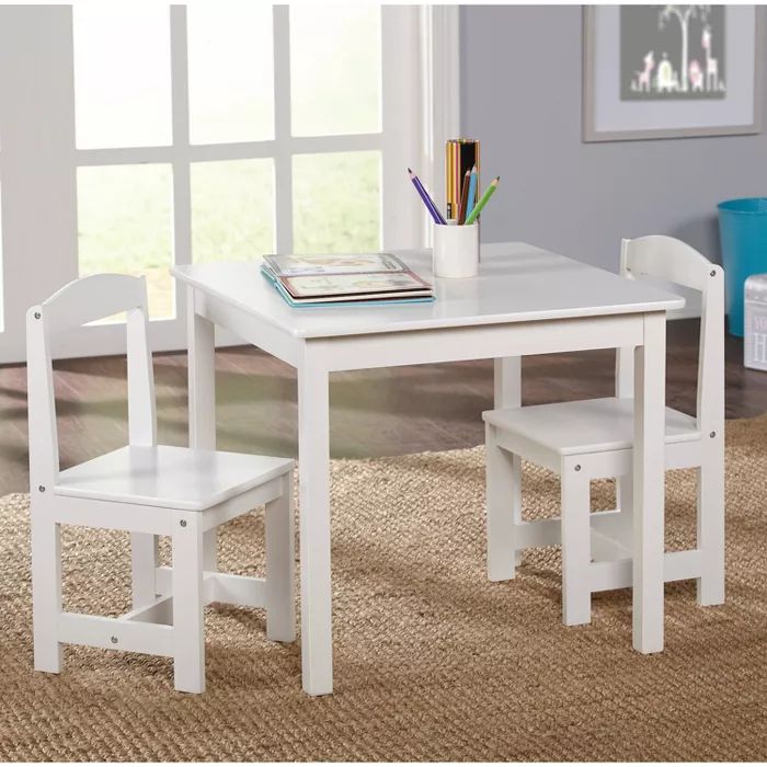 3pc Madeline Kids Table and Chairs Set Antique White - Buylateral | Target