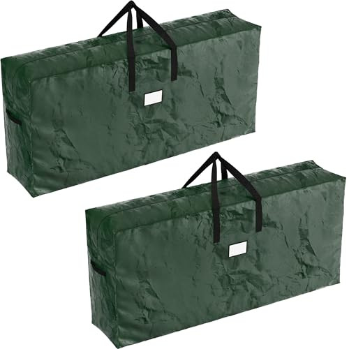 Christmas Tree Storage Bags - Set of 2 Extra-Large Holiday Decoration Totes for Disassembled 9-Foot Artificial Trees and Garlands by Elf Stor (Green) | Amazon (US)