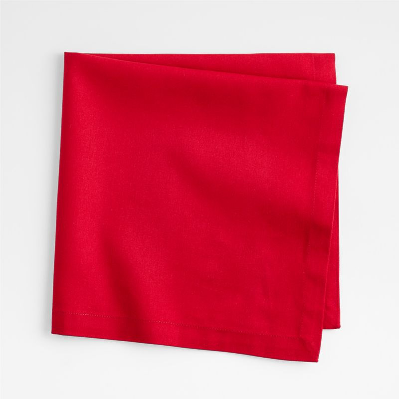 Aspen Cherry Red Organic Cotton Dinner Napkin + Reviews | Crate & Barrel | Crate & Barrel