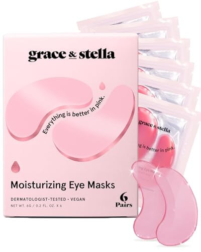grace & stella Award Winning Under Eye Mask - Reduce Dark Circles, Puffy Eyes, Undereye Bags, Wrinkles - Gel Under Eye Patches - Small Valentines Gifts - Vegan Cruelty-Free (Pink, 6 Pairs) | Amazon (US)