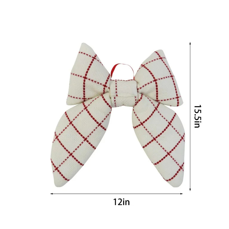 Red and White Plaid Decorative Christmas Bow, 15.5", by Holiday Time | Walmart (US)