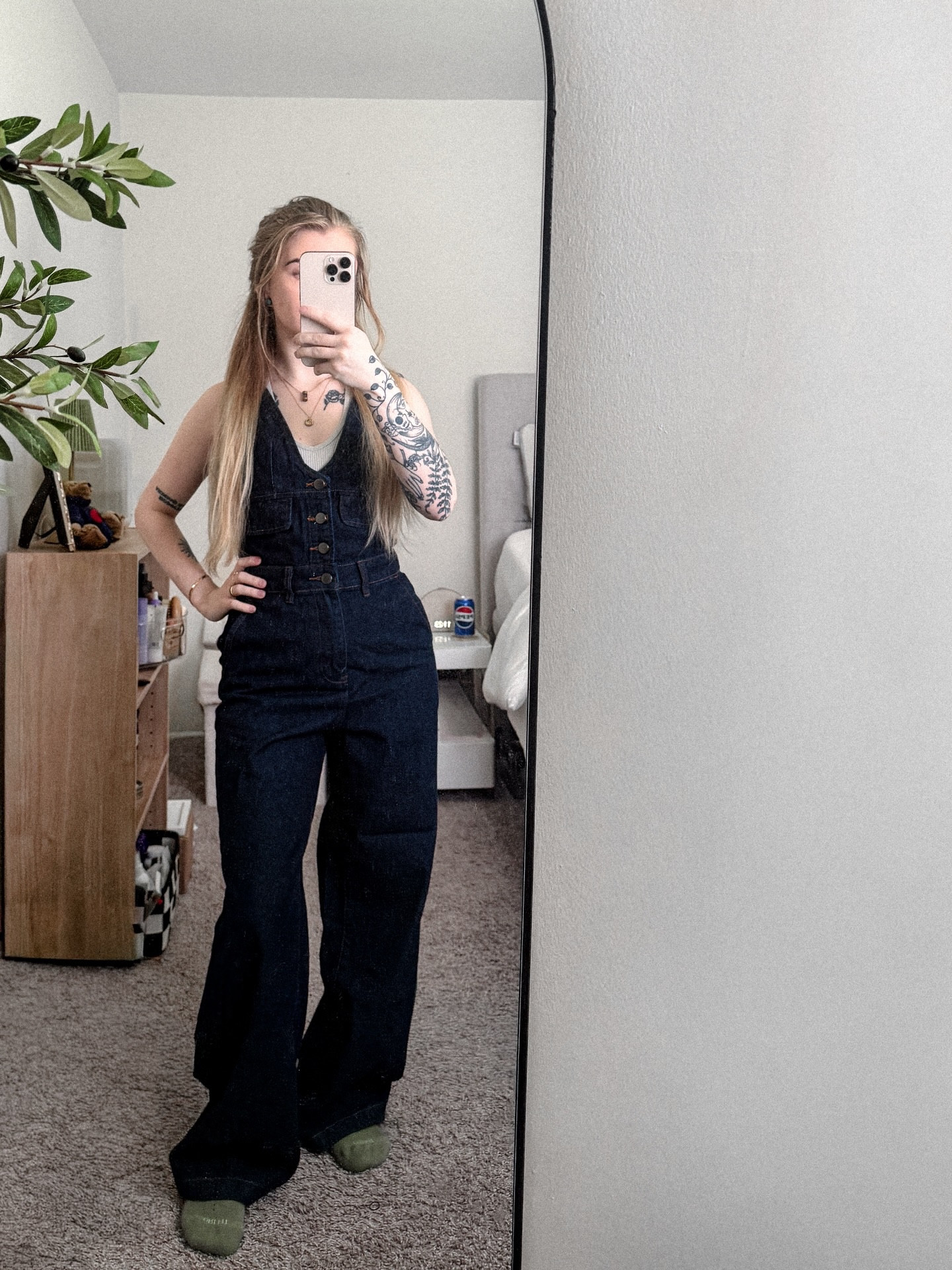 a moment for this denim jumpsuit 💭🤩 

i’ve been in my “don’t overthink it” era lately + been trying to find outfits that don’t feel like effort and this is the first thing in a while that just… works ✨🙂‍↕️ i’ll be wearing it on repeat this spring 🔁

jumpsuits and overalls always make my waist disappear but this one actually fits ?? the v-neck is so flattering and the waist isn’t just… a rectangle. i look like i have a shape lol

also i’m 4’10 (105ish lbs) and wearing an XXS and the length is actually doable which never happens for me so if you’re petite pls take note

the straps are a little big on the shoulders so i’m gonna sew them down but honestly minor inconvenience for how cute this is. real pockets too btw i checked immediately

#denimjumpsuit #petitestyle #springoutfit #ootdinspo #casualstyleinspo #jumpsuit @CIDER 

#LTKootd #LTKSeasonal #LTKPetite