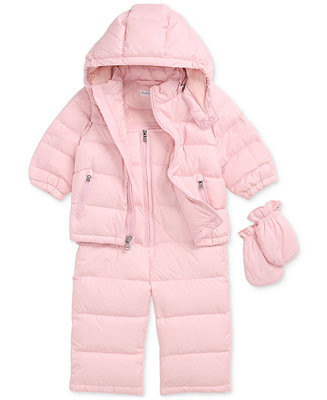 Polo Ralph Lauren Baby Girls Down Hooded Snowsuit Set - Macy's | Macy's
