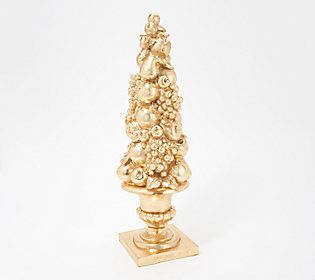 20"" Antiqued Fruit Topiary Tree in Urn by Valerie | QVC