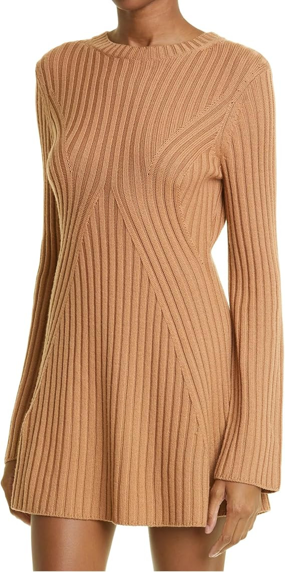 Ugerlov Women's 2024 Trendy Fall Long Sleeve Sweater Dress Round Neck Pullover Sweater Ribbed Kni... | Amazon (US)