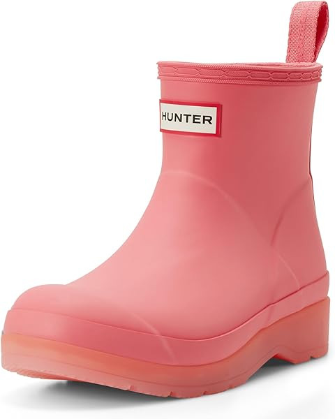 Amazon.com | Hunter Women's PLAY Short Translucent Boot, Pink, 5 Medium | Rain Footwear | Amazon (US)