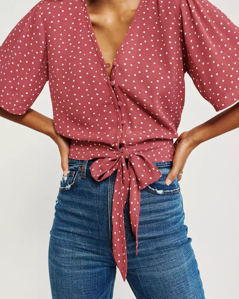 Flutter-Sleeve Top | Abercrombie & Fitch US & UK