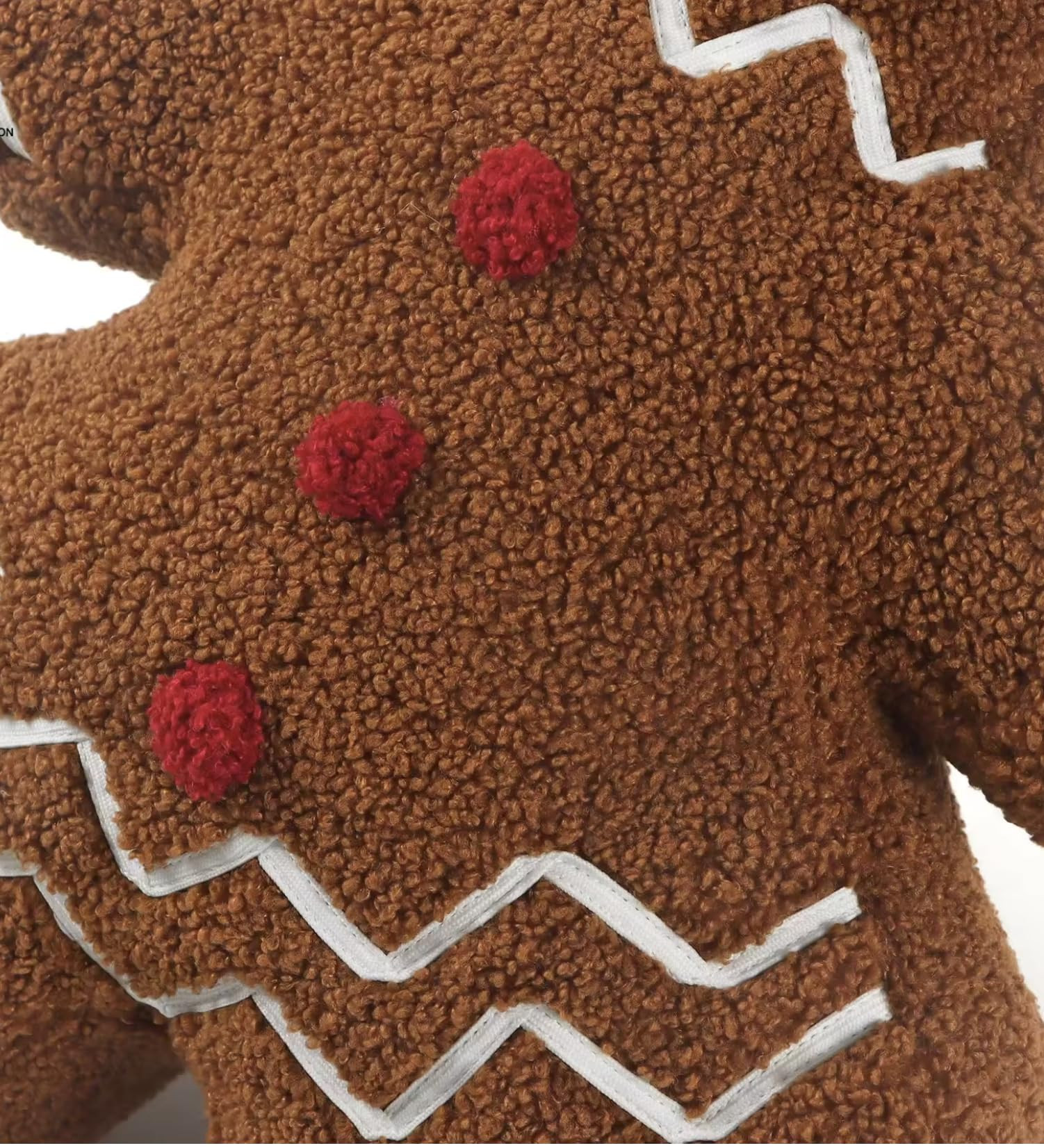 Christmas Decoration Cute Plush Sherpa Gingerbread Girl Cushion Pillow with Filling Soft Comfort ... | Amazon (US)