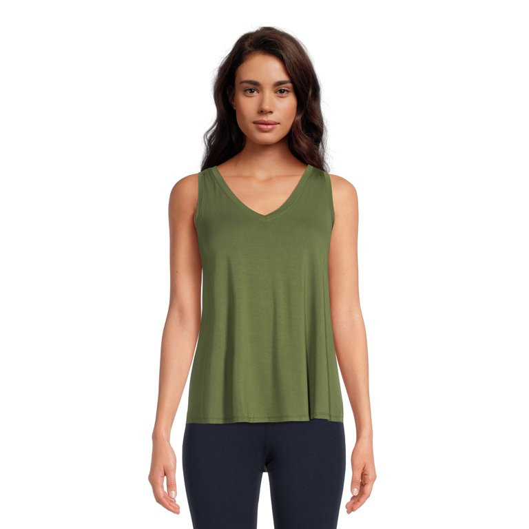 Time and Tru Women's High Low V-Neck Tank Top | Walmart (US)