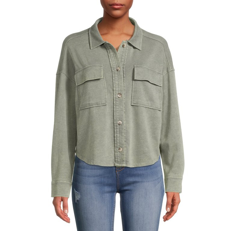 No Boundaries Juniors’ Shacket | Walmart (US)