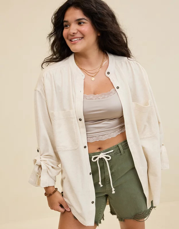 Aerie MagnaReady Adaptive Roll With It Fleece Shirt | Aerie