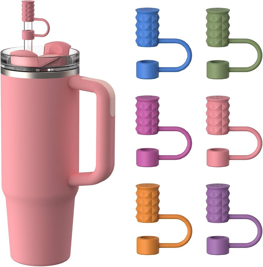 YOTIME 6Pcs Silicone Straw Covers Cap, 10mm Straw Toppers for Stanley | Amazon (US)