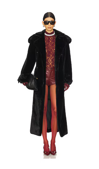 Thalia Faux Fur Coat in Black | Revolve Clothing (Global)