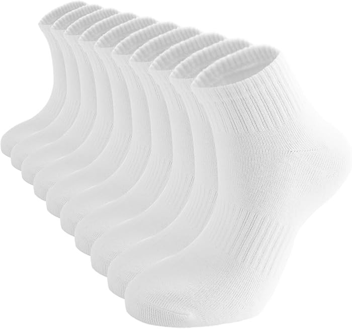 ACCFOD Womens Ankle Socks Thin Cotton Gym Athletic Mini Crew Socks 5 Pairs | Amazon (US)