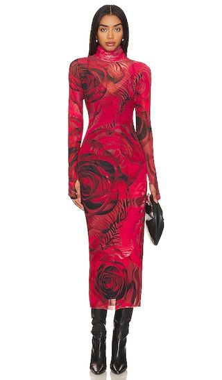 Shailene Dress in Placed Large Rose | Revolve Clothing (Global)