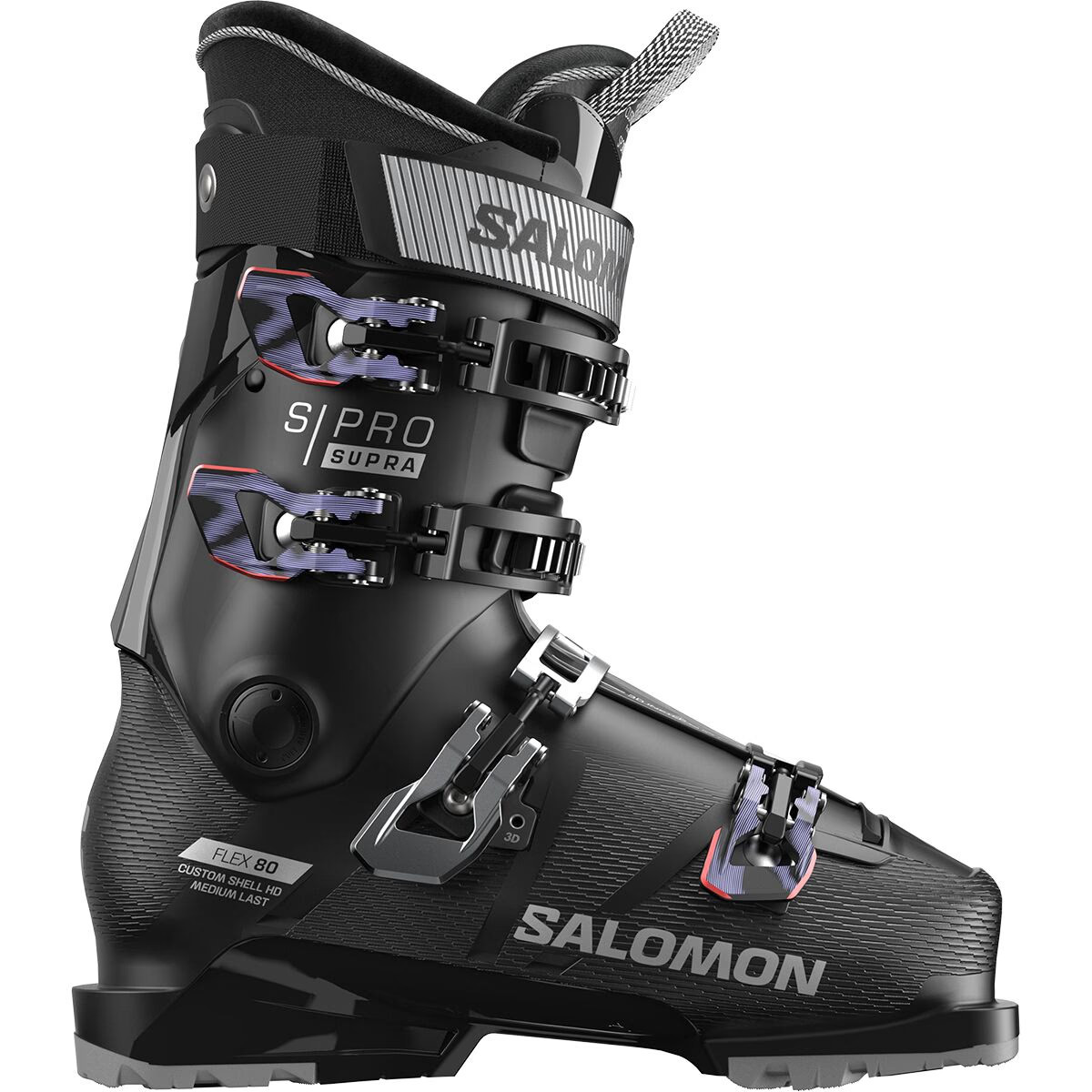 Salomon S/Pro Supra 80 GW Boot - 2025 - Women's Black/Silver Metallic/Sweet Lavender, 27.5 | Backcountry