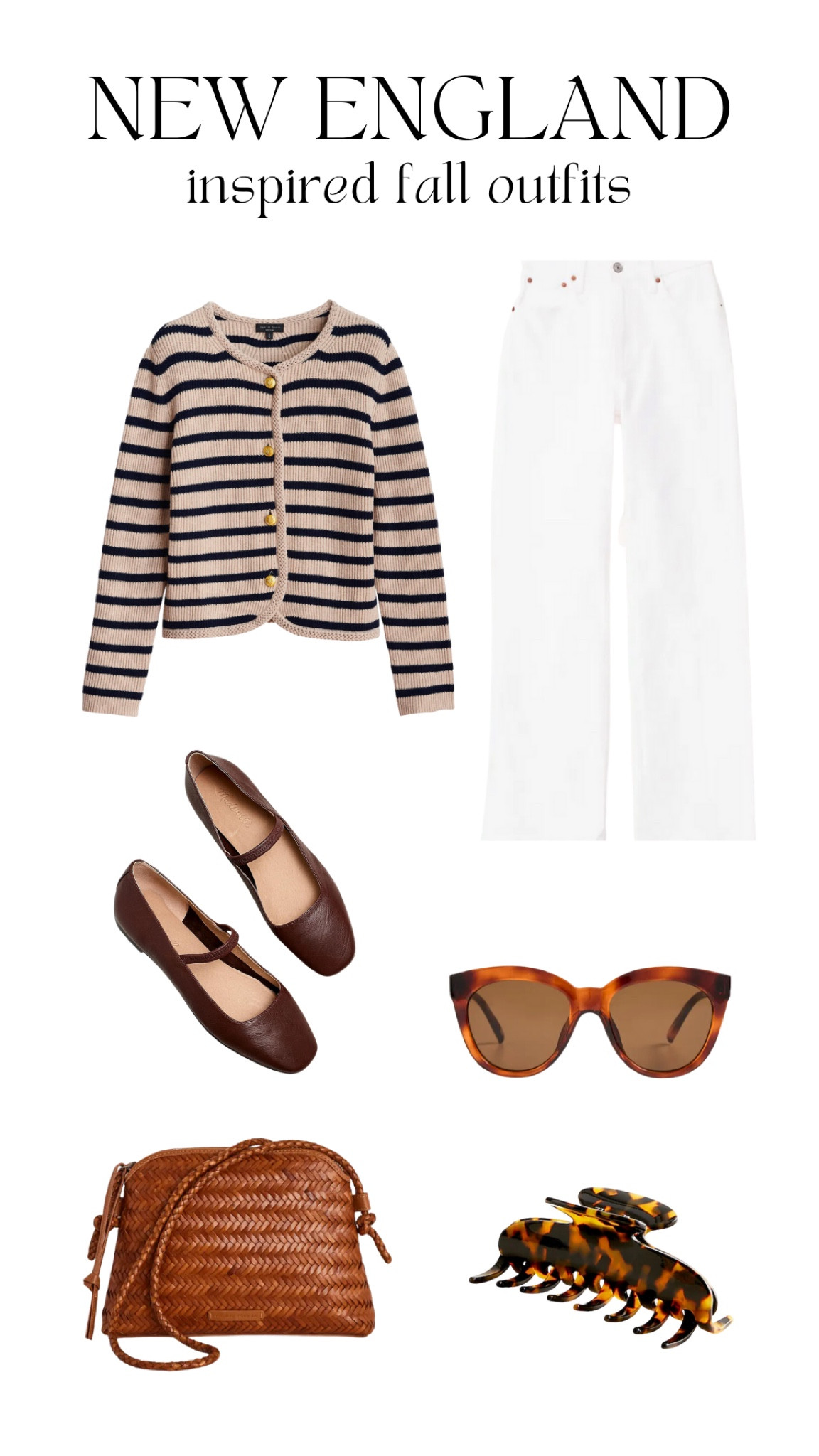 New England inspired fall outfit. 

Navy stripped sweater, brown ballet flats, tortoise shell claw clip, woven crossbody bag, high rise jean



#LTKSeasonal #LTKshoecrush