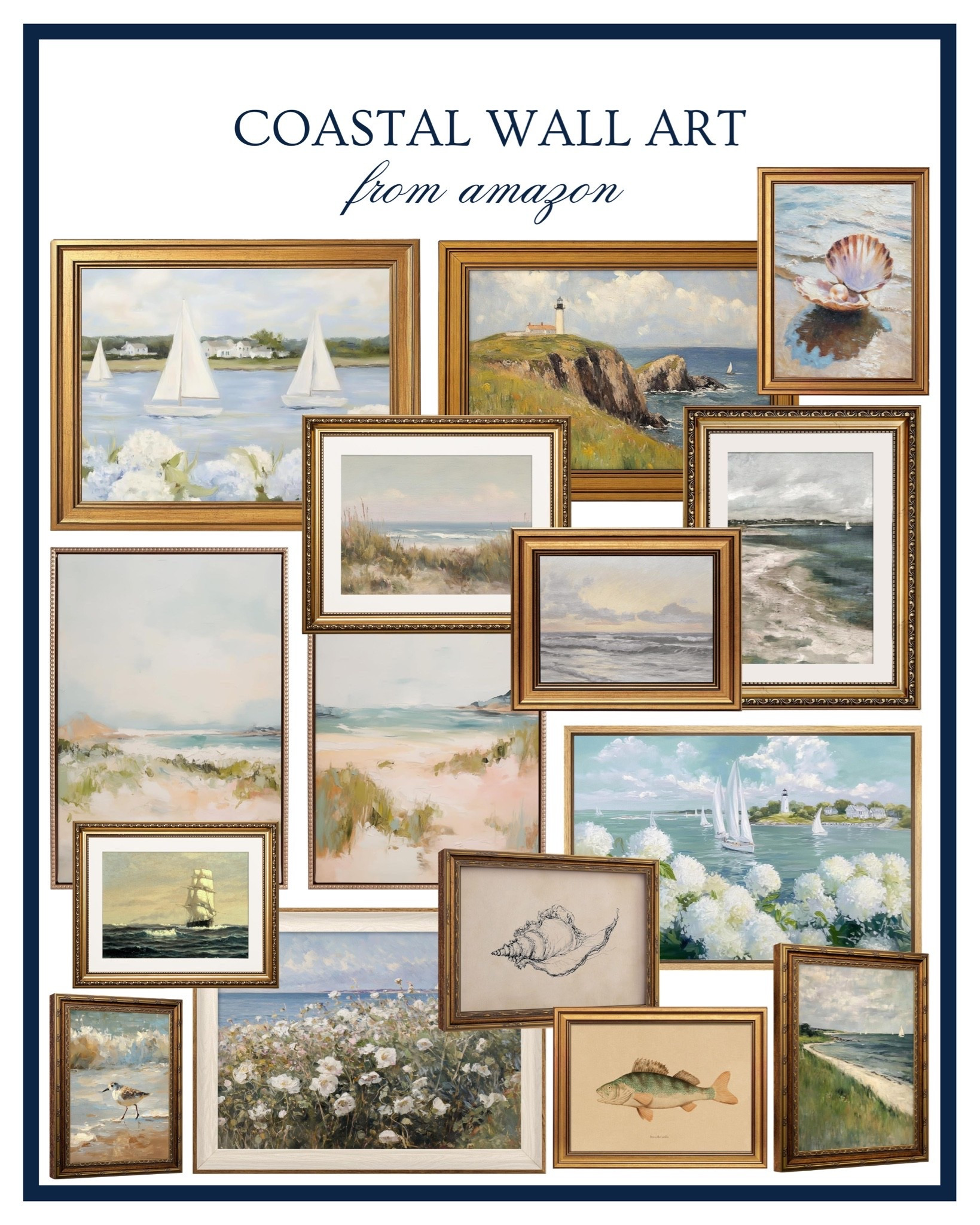 Coastal wall art from Amazon 🐚🌊 Amazon Home, Coastal Home, Coastal Home Decor, Coastal Grandmother Home, Beach House