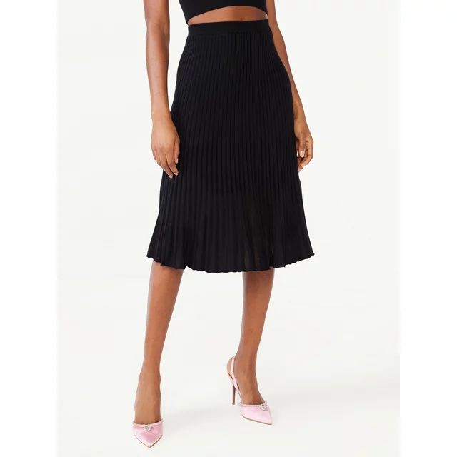 Scoop Women's Stripe Knit Elastic Waist Pull On Sweater Skirt | Walmart (US)