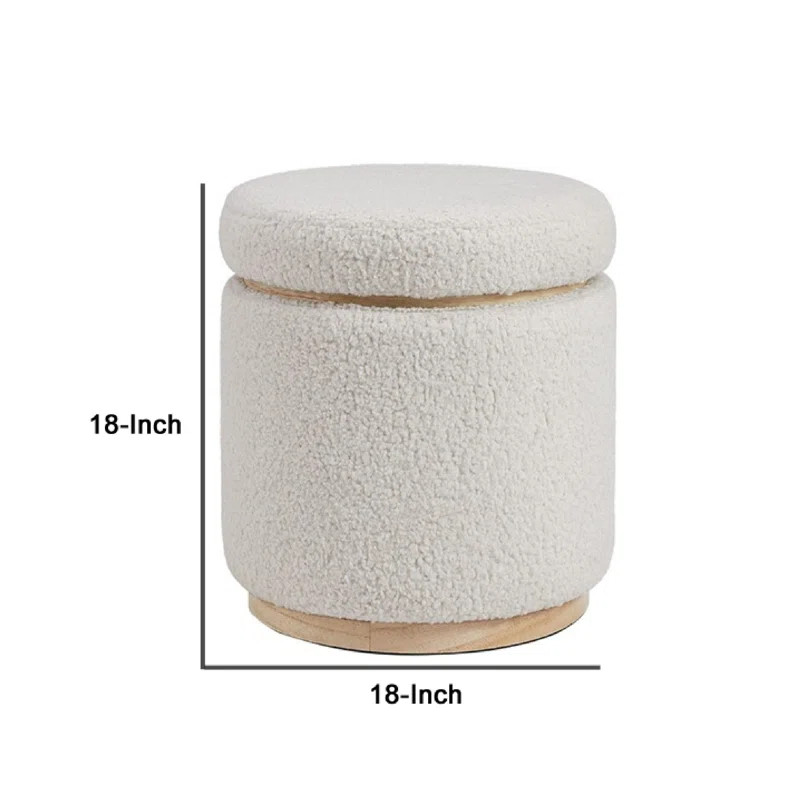 Thurleigh Round Sherpa Ottoman with Storage | Wayfair North America