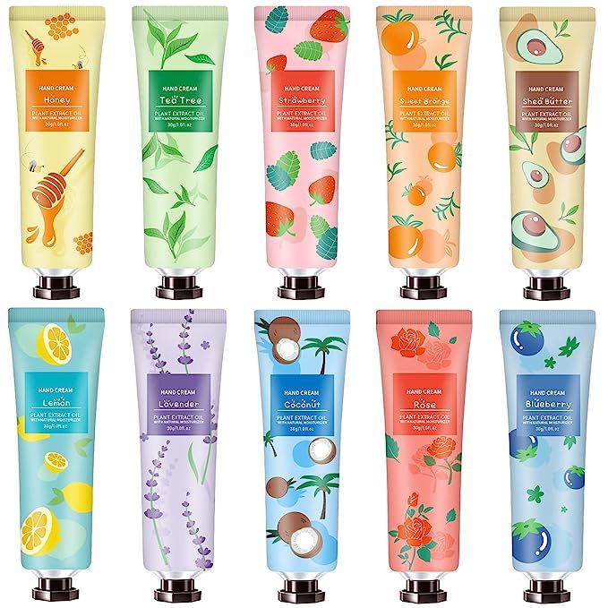 Amazon.com : 10 Pack Hand Cream for Dry Cracked Hands,Natural Plant Fragrance Mini Hand Lotion Mo... | Amazon (US)