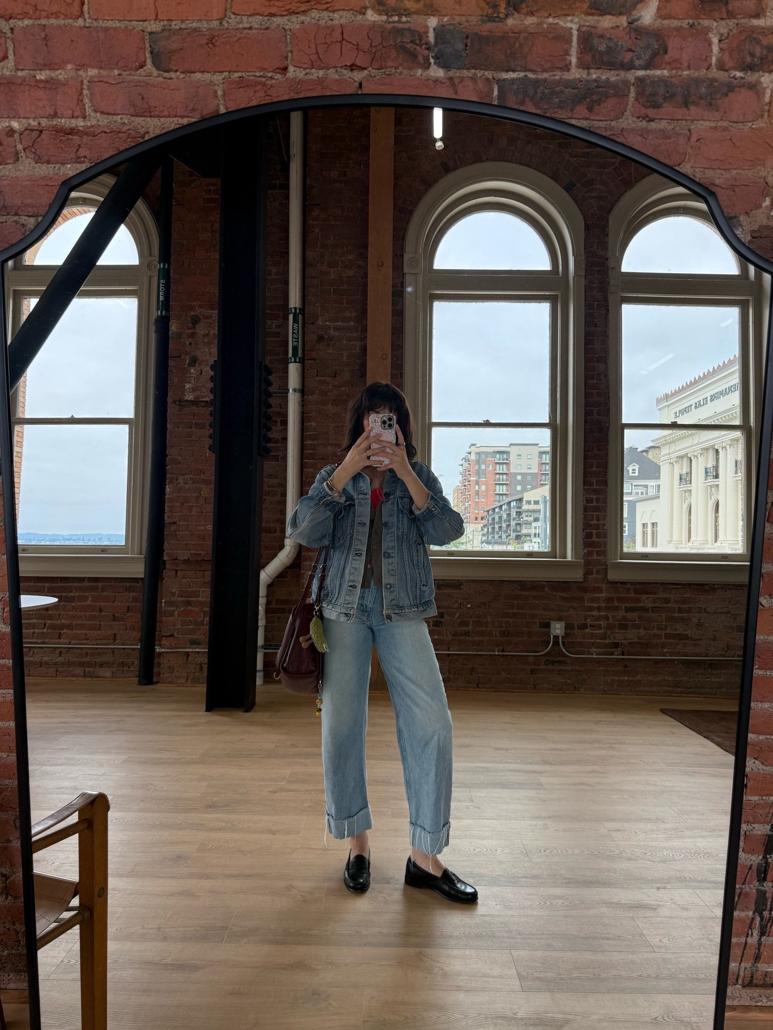Aug 14 ootd 💓 Jean jacket is vintage from conmingo (tagged on ig), bag is late to work (per usual!!! code KT10), & top is sonderhaus! Jeans are old frame, linked the most similar I could find! Everything else is linked 🫧

#LTKootd #LTKdayinmylife
