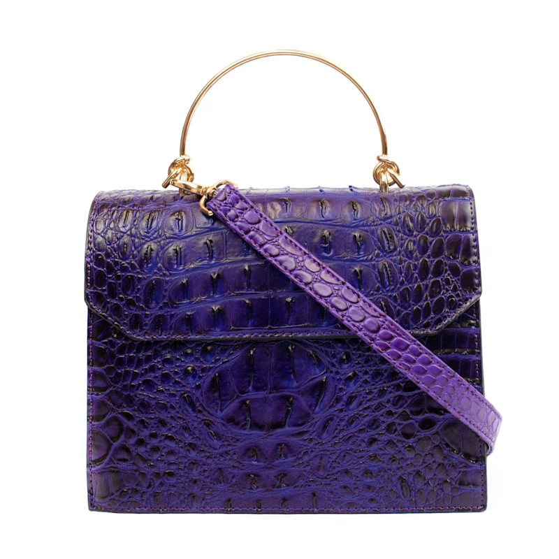 Thais Vegan Croc Mini Bag - Deep Violet | Wolf and Badger (Global excl. US)