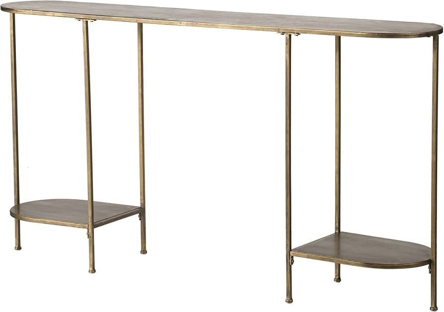 Benjara 57 Inch Console Table, Oval, Steel Frame, Modern, Bronze | Amazon (US)