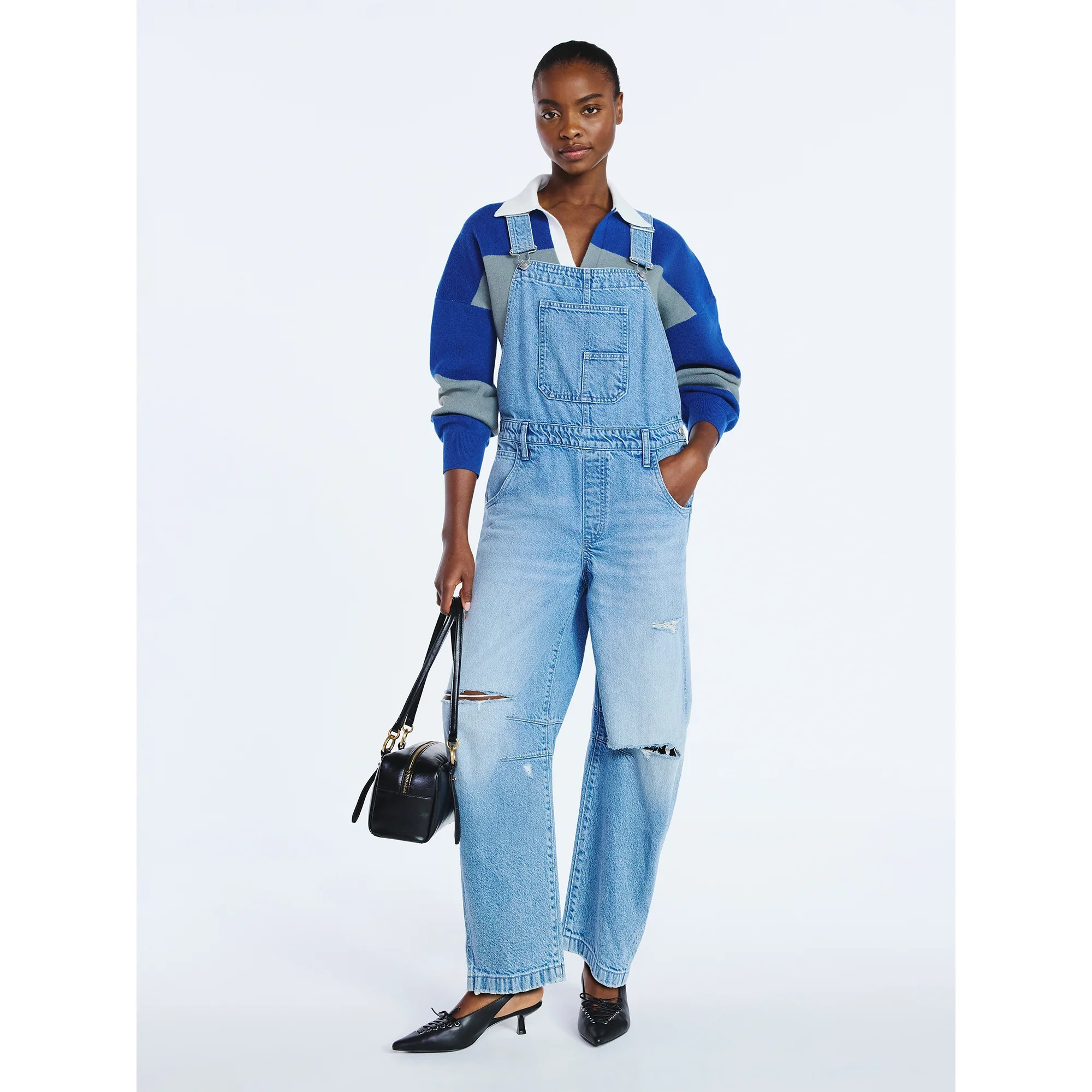 Scoop Women's and Women's Plus Cotton Barrel Overalls, 24", 26", and 28" Inseams, Sizes XS-4X | Walmart (US)